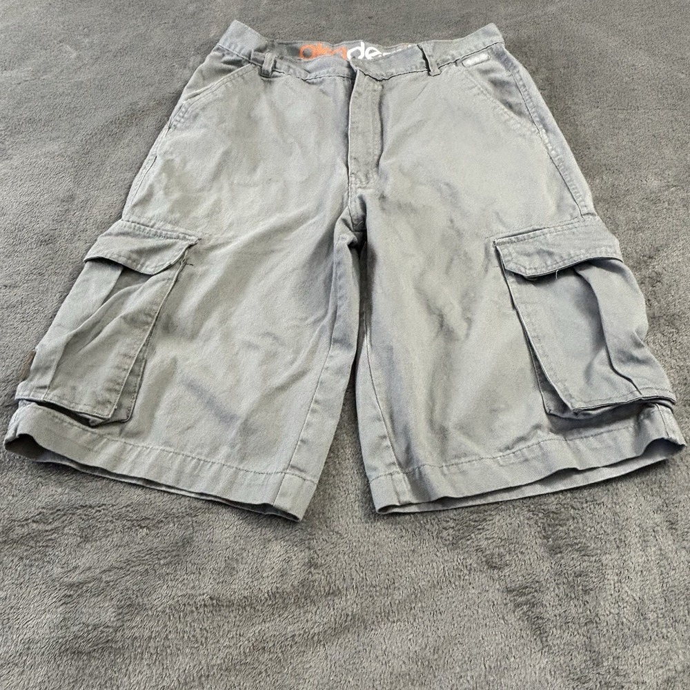 Akademiks Cargo Shorts Gray Skater Hip Hop‎ Khaki Mens 32 Y2k Baggy Pockets